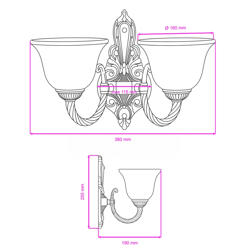 BRILAGI - CLASSIC Wall Lamp 2xE14/10W/230V Brass