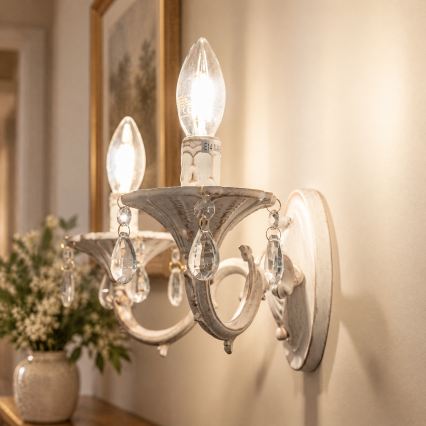 BRILAGI - CLASSIC Wall Lamp 2xE14/10W/230V Cream/Patina