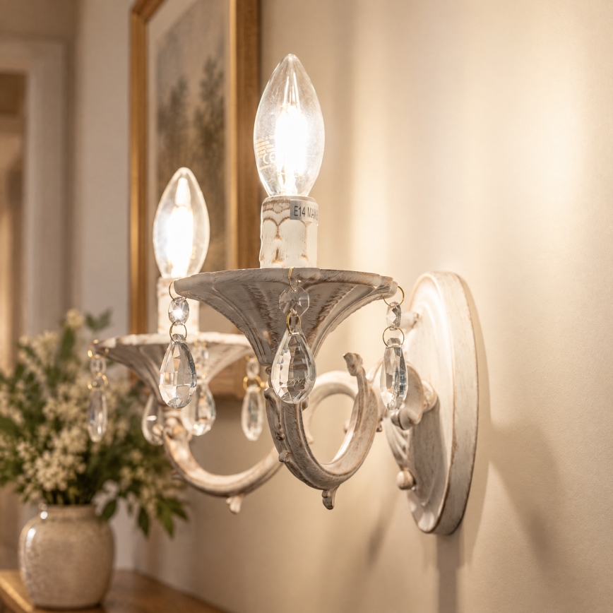 BRILAGI - CLASSIC Wall Lamp 2xE14/10W/230V Cream/Patina