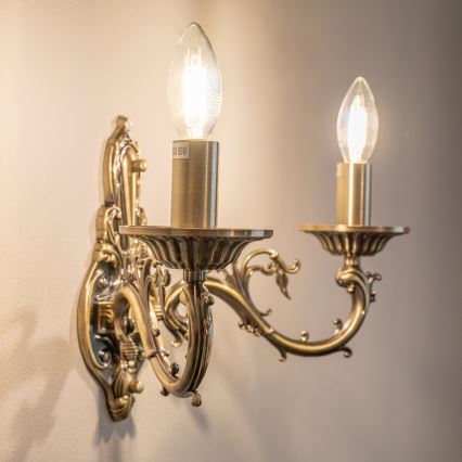 BRILAGI - CLASSIC Wall Light 2xE14/10W/230V Brass