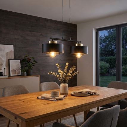 Brilagi - Cord Pendant Light 2xE27/60W/230V Black/Gold