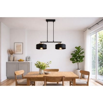 Brilagi - Cord Pendant Light 2xE27/60W/230V Black/Gold