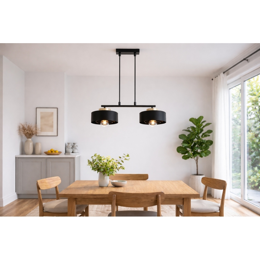 Brilagi - Cord Pendant Light 2xE27/60W/230V Black/Gold