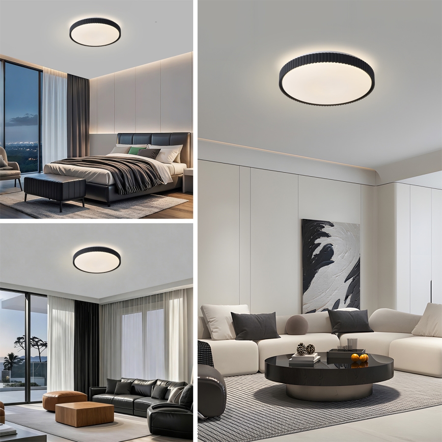 Brilagi - CORVO LED Dimmable Ceiling Light LED/72W/230V 3000–6000K Black Ø 50 cm + Remote Control
