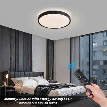 Brilagi - CORVO LED Dimmable Ceiling Light LED/72W/230V 3000–6000K Black Ø 50 cm + Remote Control