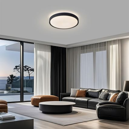 Brilagi - CORVO LED Dimmable Ceiling Light LED/72W/230V 3000–6000K Black Ø 50 cm + Remote Control