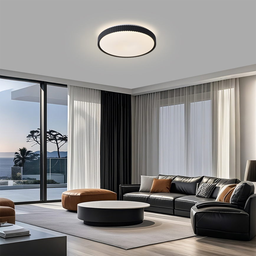 Brilagi - CORVO LED Dimmable Ceiling Light LED/72W/230V 3000–6000K Black Ø 50 cm + Remote Control