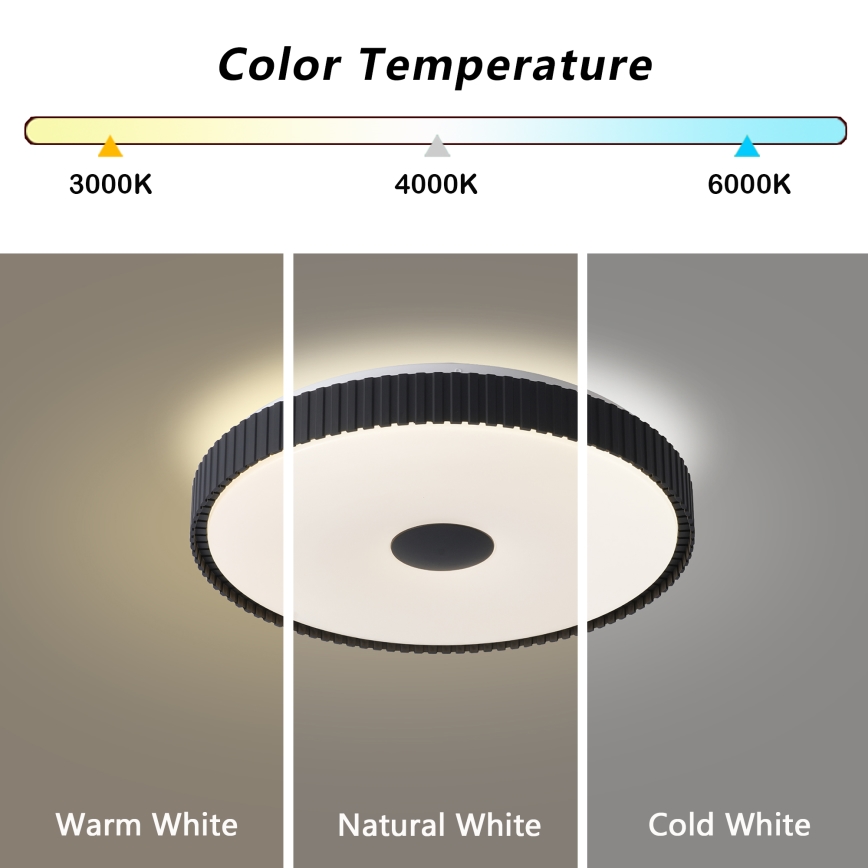 Brilagi - Dimmable LED ceiling light CORVO LED/72W/230V 3000-6000K black Ø 50 cm + remote control