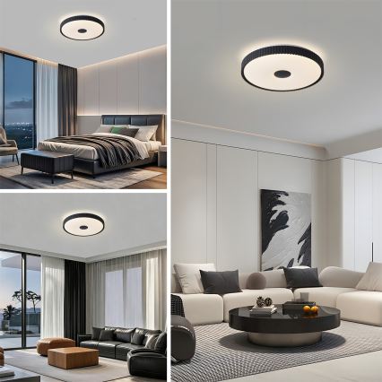 Brilagi - Dimmable LED ceiling light CORVO LED/72W/230V 3000-6000K black Ø 50 cm + remote control