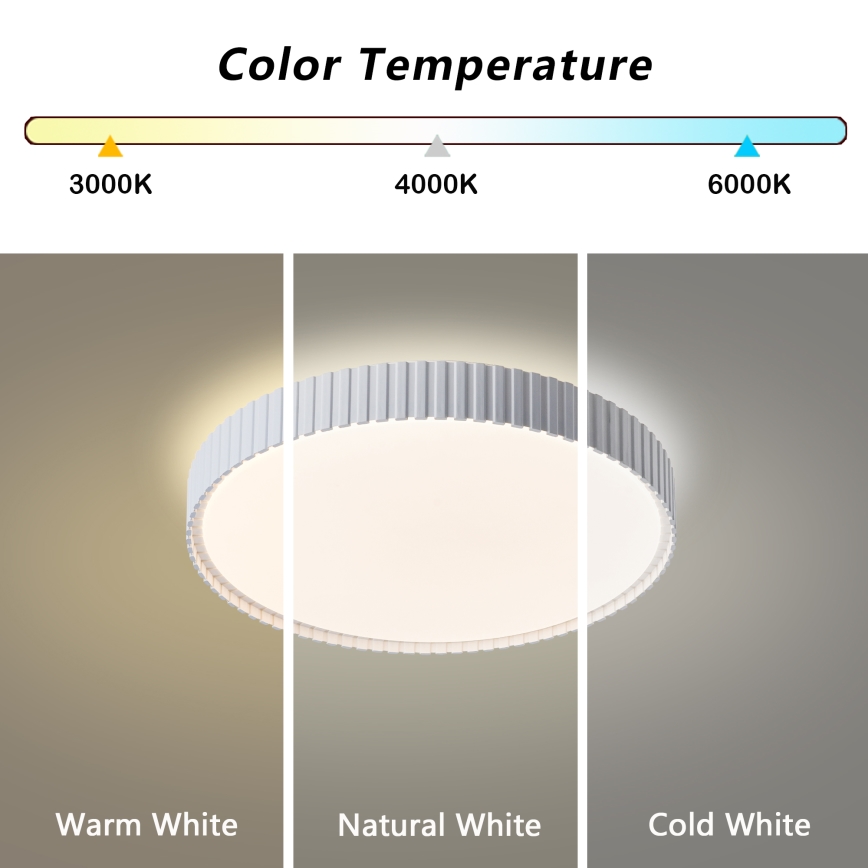 Brilagi - CORVO LED dimmable ceiling light LED/54W/230V 3000–6000K white Ø 40 cm + remote control