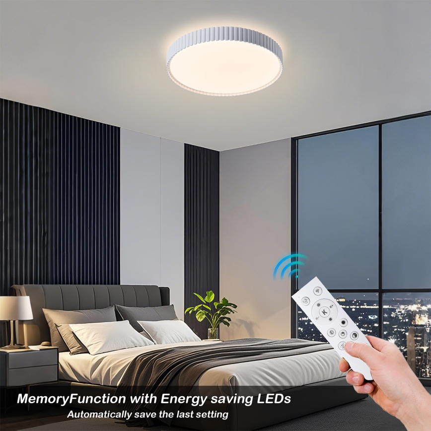 Brilagi - CORVO LED dimmable ceiling light LED/54W/230V 3000–6000K white Ø 40 cm + remote control