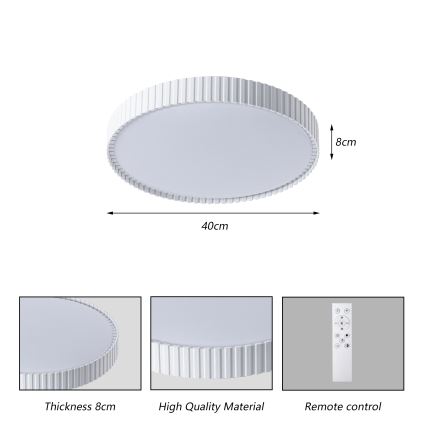 Brilagi - CORVO LED dimmable ceiling light LED/54W/230V 3000–6000K white Ø 40 cm + remote control