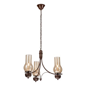 Brilagi - COTTAGE Chain-Mounted LED Chandelier 3xE14/40W/230V beech/brown/smoky beige