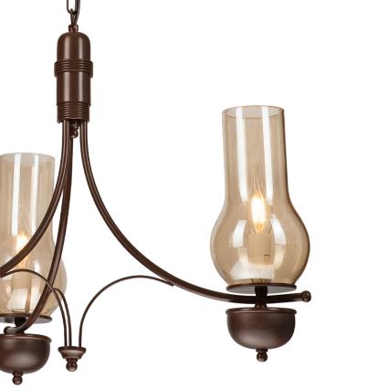 Brilagi - COTTAGE Chain-Mounted LED Chandelier 3xE14/40W/230V beech/brown/smoky beige
