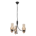 Brilagi - COTTAGE LED Chain Chandelier 3xE14/40W/230V Oak/Black/Smoky Beige