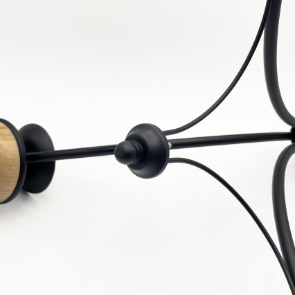 Brilagi - COTTAGE LED Chain Chandelier 3xE14/40W/230V Oak/Black/Smoky Beige