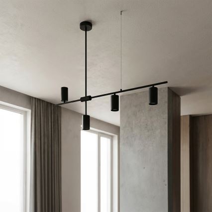 Brilagi - CRANE Cable Pendant Lamp 4xGU10/30W/230V Black