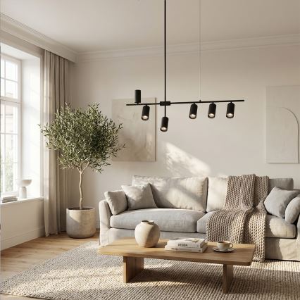 Brilagi - CRANE Cable Pendant Lamp 6xGU10/30W/230V, Black
