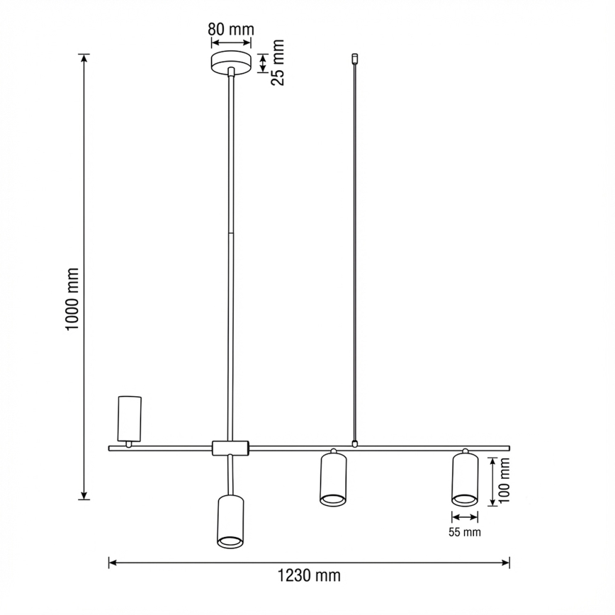 Brilagi - CRANE cable-suspended pendant light 4xGU10/30W/230V beige