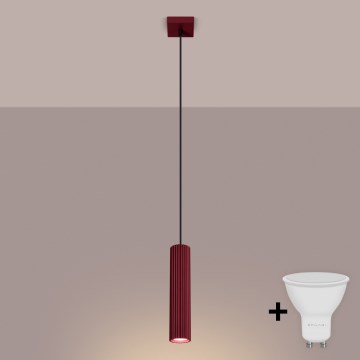 Brilagi - CRESTO Cable-Suspended LED Pendant 1x GU10/10W/230V Burgundy