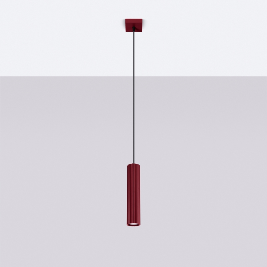 Brilagi - CRESTO Cable-Suspended LED Pendant 1x GU10/10W/230V Burgundy