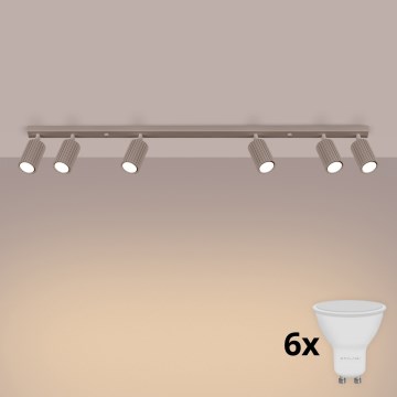Brilagi - CRESTO LED 6-spot fixture, GU10 sockets, 10W each, 230V, taupe
