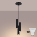 Brilagi - CRESTO LED Cable Pendant 3x GU10/10W/230V Black