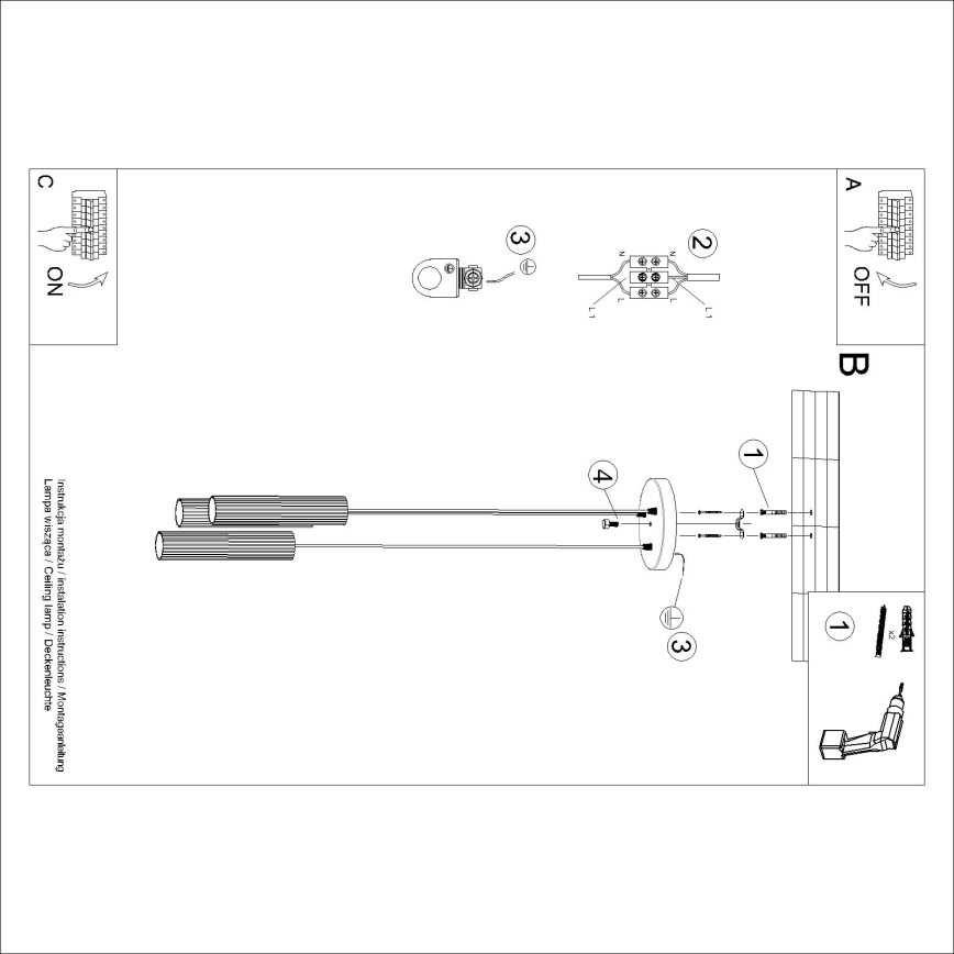 Brilagi - CRESTO LED Cable Pendant 3x GU10/10W/230V Black