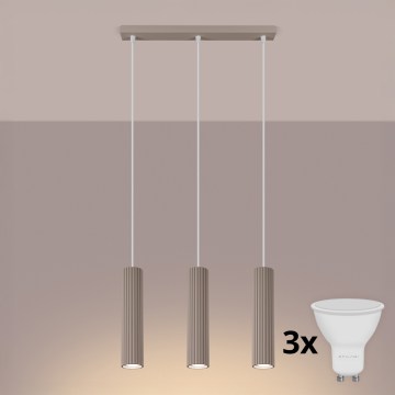 Brilagi - CRESTO LED cable pendant 3xGU10/10W/230V taupe