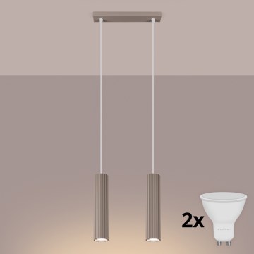 Brilagi - CRESTO LED Cable Pendant Lamp 2x GU10/10W/230V, Taupe