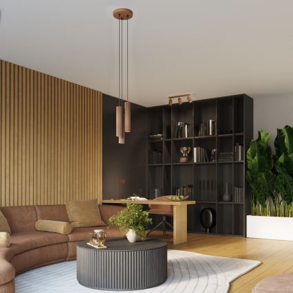 Brilagi - CRESTO LED pendant light on cable 1x GU10/10W/230V, brown