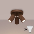 Brilagi - CRESTO LED Spotlight 3x GU10/10W/230V, Brown