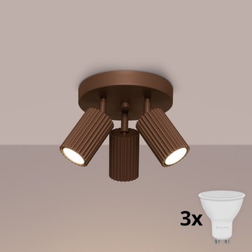 Brilagi - CRESTO LED Spotlight 3x GU10/10W/230V, Brown