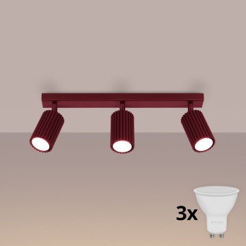 Brilagi - CRESTO LED Spotlight 3x GU10/10W/230V, Burgundy
