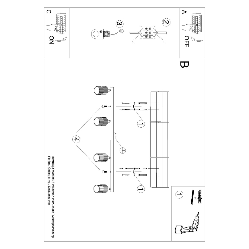 Brilagi - CRESTO LED spotlight 4x GU10/10W/230V burgundy