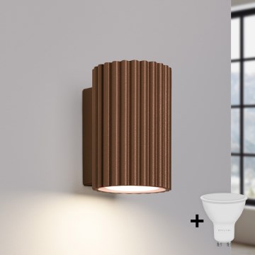 Brilagi - CRESTO LED Wall Light 1xGU10/10W/230V 10 cm brown
