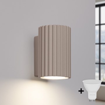 Brilagi - CRESTO LED Wall Light 1xGU10/10W/230V 10 cm taupe
