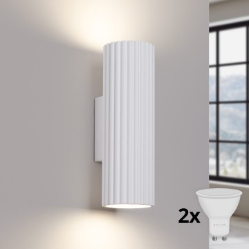 Brilagi - CRESTO LED Wall Light 2xGU10/10W/230V 20 cm White