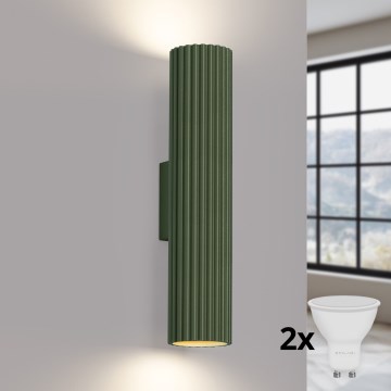 Brilagi - CRESTO LED Wall Light 2xGU10/10W/230V 30 cm green