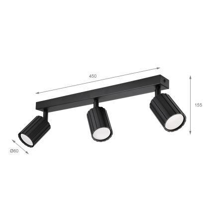 Brilagi - CRISPINA 3x GU10 Spotlight 10W/230V, Black