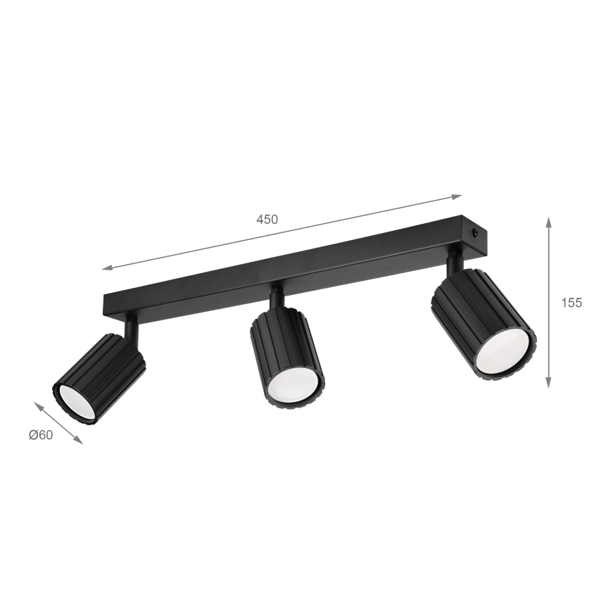 Brilagi - CRISPINA 3x GU10 Spotlight 10W/230V, Black