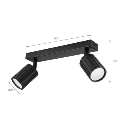Brilagi - CRISPINA spotlight 2xGU10/10W/230V black