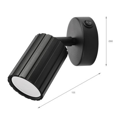 Brilagi - CRISPINA Wall Spotlight 1x GU10/10W/230V Black