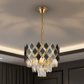Brilagi - CRISTAL chain-hung chandelier, 5xE14/40W/230V, Ø 38 cm, gold/black