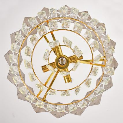 Brilagi - CRISTAL chain-hung chandelier, 5xE14/40W/230V, Ø 38 cm, gold/black