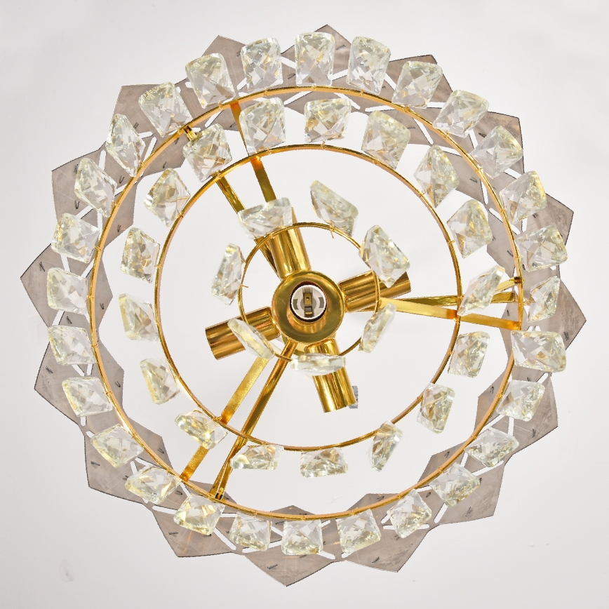 Brilagi - CRISTAL chain-hung chandelier, 5xE14/40W/230V, Ø 38 cm, gold/black