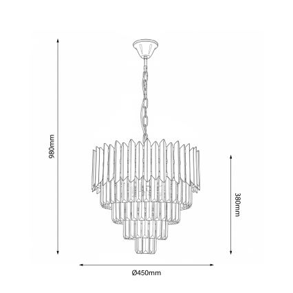 Brilagi - CRISTAL Chain-hung Chandelier 5xE14/40W/230V Ø 45 cm