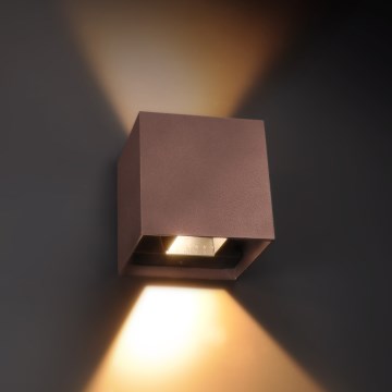 Brilagi - CUBE LED Outdoor Wall Light 6W/230V, Brown, IP54