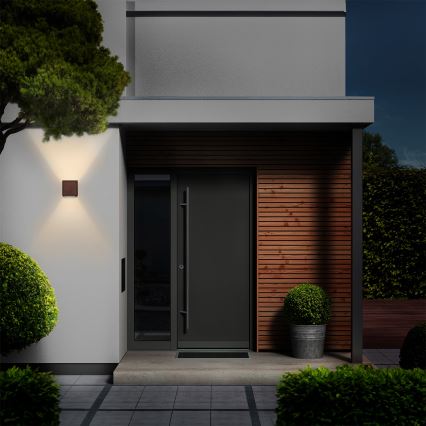 Brilagi - CUBE LED Outdoor Wall Light 6W/230V, Brown, IP54