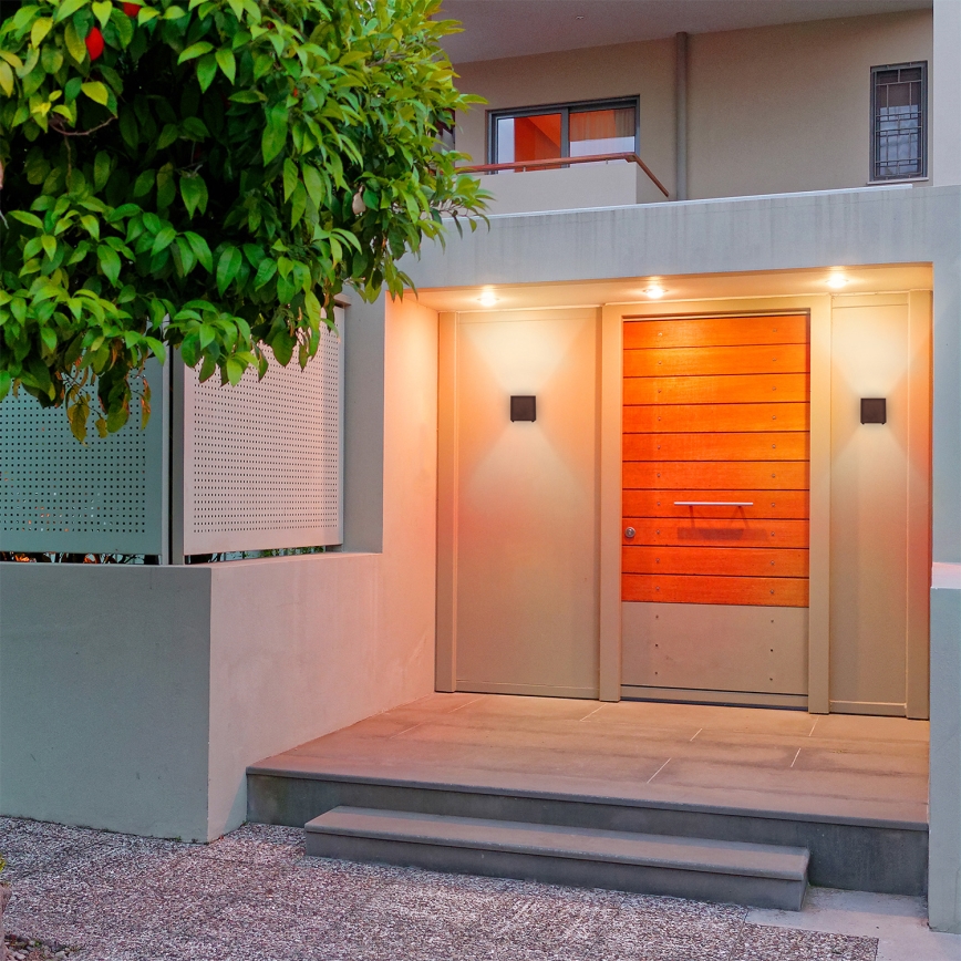 Brilagi - CUBE LED Outdoor Wall Light 6W/230V, Brown, IP54